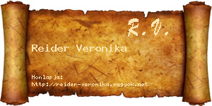 Reider Veronika névjegykártya